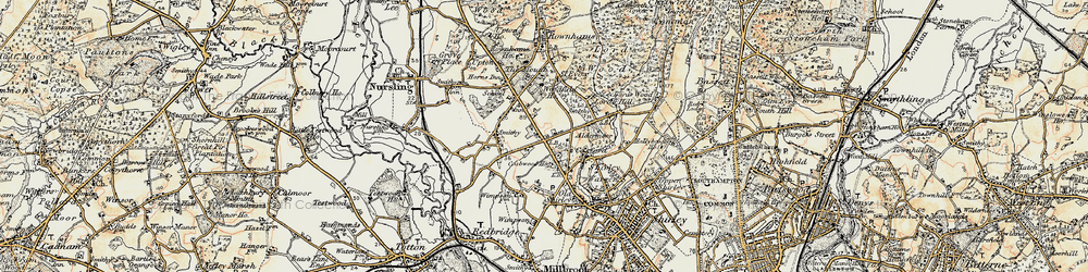 Old map of Lord's Hill in 1897-1909