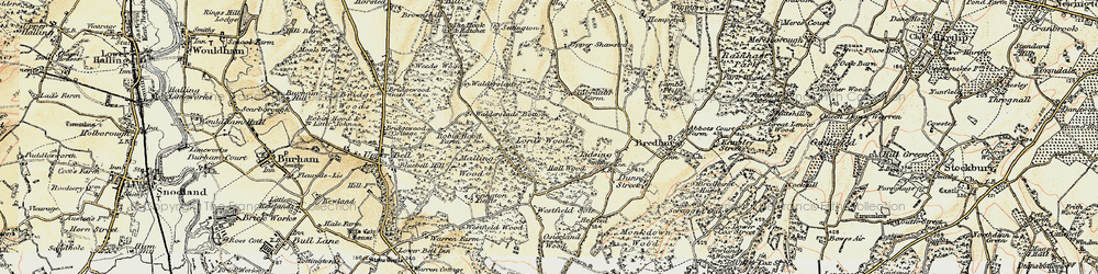 Old map of Lords Wood in 1897-1898