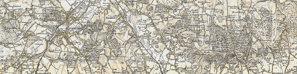 Old map of Woodlands in 1897-1909