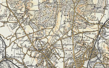 Old map of Lordswood in 1897-1909