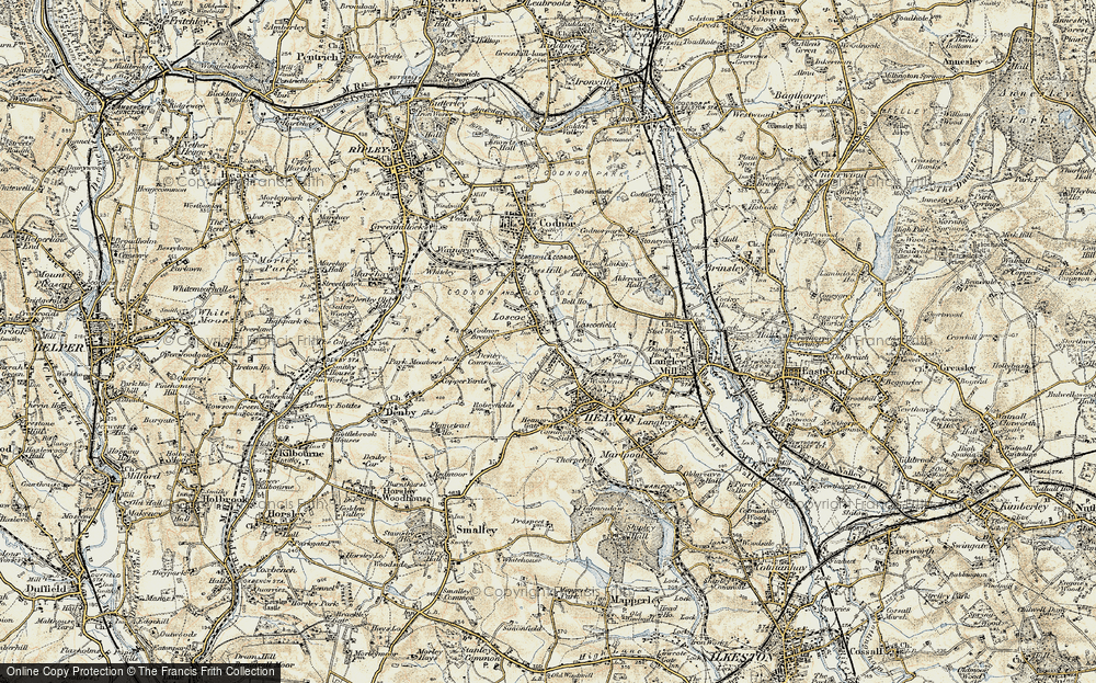 Old Map of Loscoe, 1902 in 1902