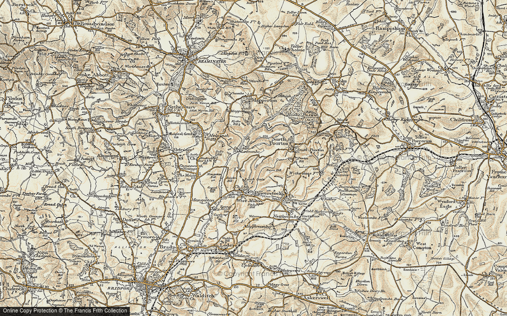 Old Map of Loscombe, 1899 in 1899