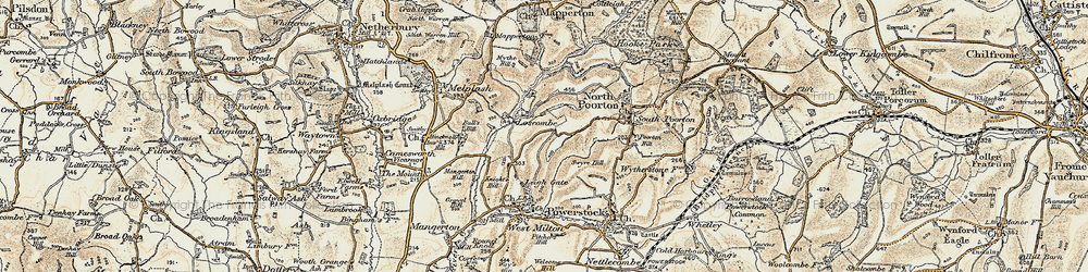 Old map of Loscombe in 1899