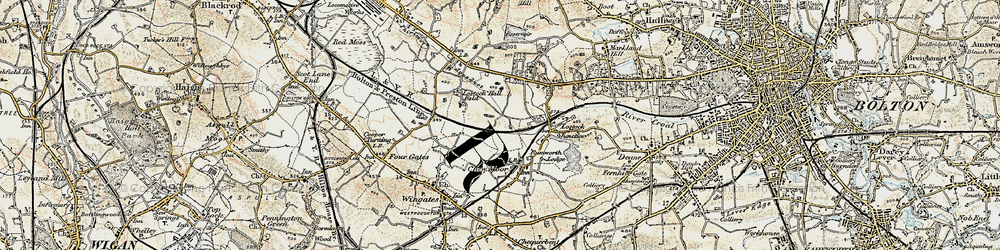 Old map of Lostock in 1903