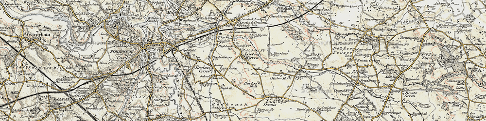 Old map of Lostock Green in 1902-1903