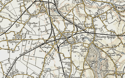Old map of Lostock Hall in 1903