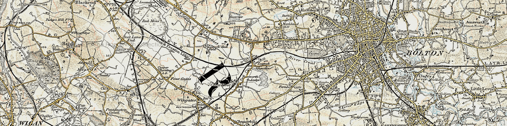Old map of Lostock Junction in 1903