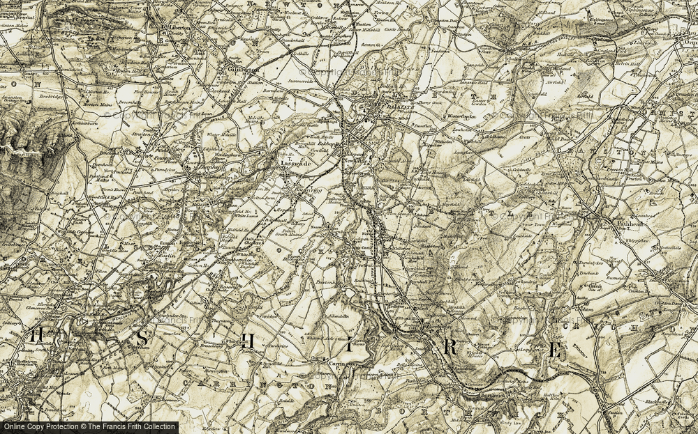Old Map of Historic Map covering Burnbrae Ho in 1903-1904