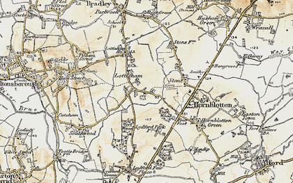 Old map of Lottisham in 1899