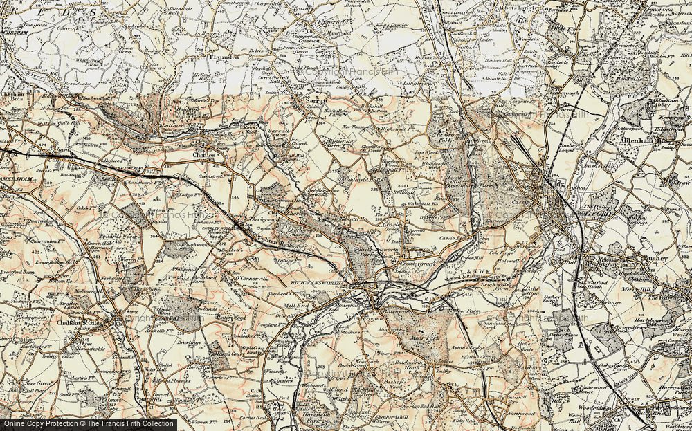 Old Map of Historic Map covering Thurlwood Ho in 1897-1898