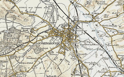 Old map of Loughborough in 1902-1903