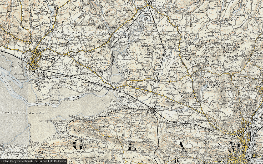 Old Map of Loughor, 1900-1901 in 1900-1901