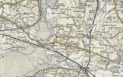 Old map of Loughor in 1900-1901