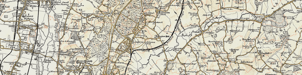 Old map of Loughton in 1897-1898