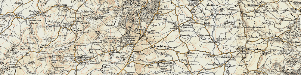Old map of Loughton in 1901-1902
