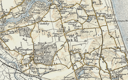 Old map of Lound in 1901-1902