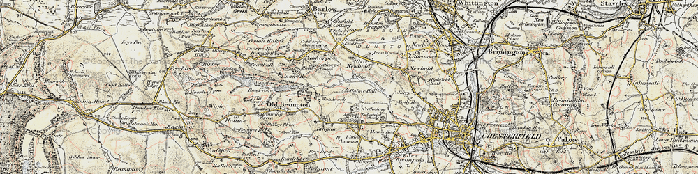 Old map of Loundsley Green in 1902-1903
