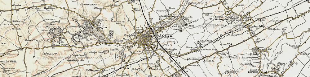 Old map of Louth in 1903