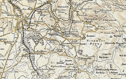 Old map of Brisworthy in 1899-1900