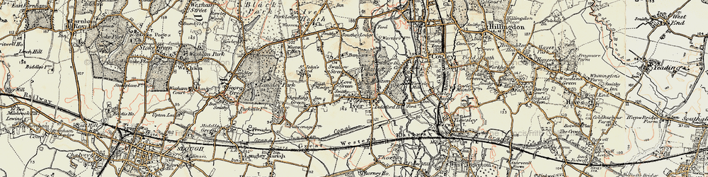 Old map of Love Green in 1897-1909