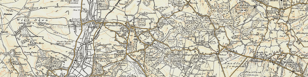 Old map of Langley Wood in 1897-1909