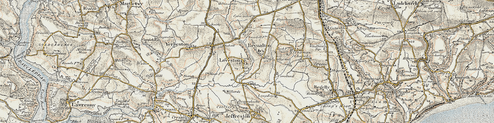 Old map of Loveston in 1901-1912
