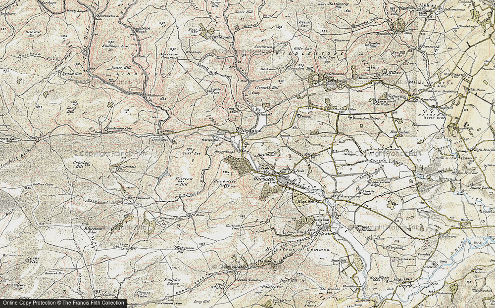 Old Map of Historic Map covering Angryhaugh in 1901-1903