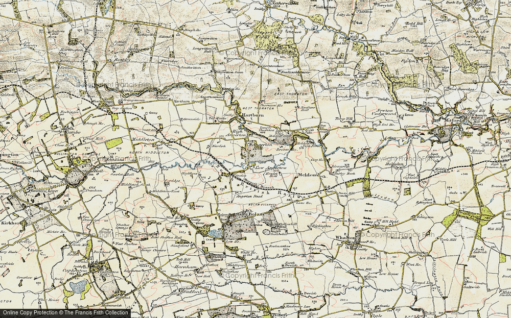 Old Map of Low Angerton, 1901-1903 in 1901-1903