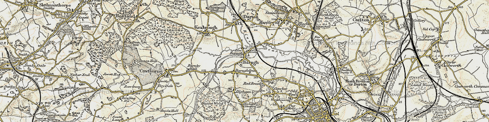Old map of Low Barugh in 1903
