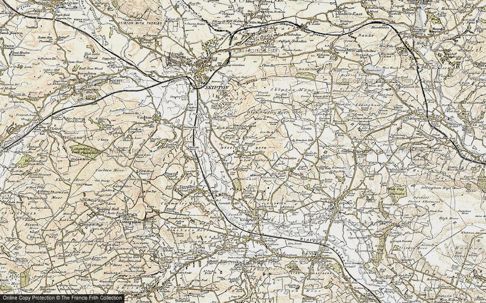 Old Map of Historic Map covering Bloomer Hill in 1903-1904
