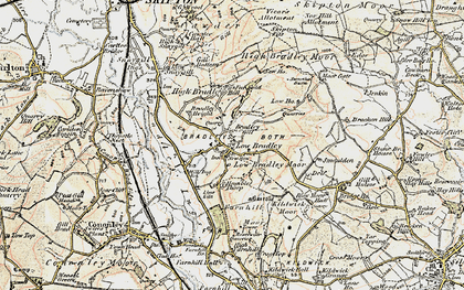 Old map of Bradley Ings in 1903-1904