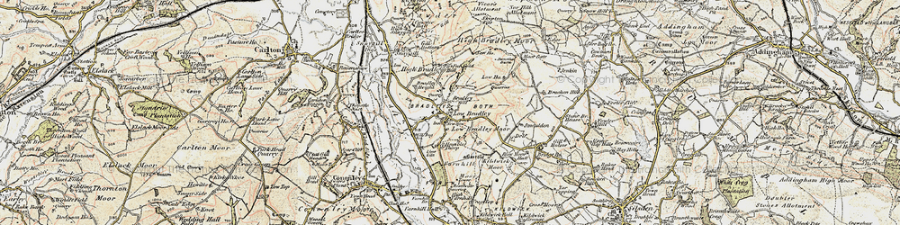Old map of Bradley Ings in 1903-1904