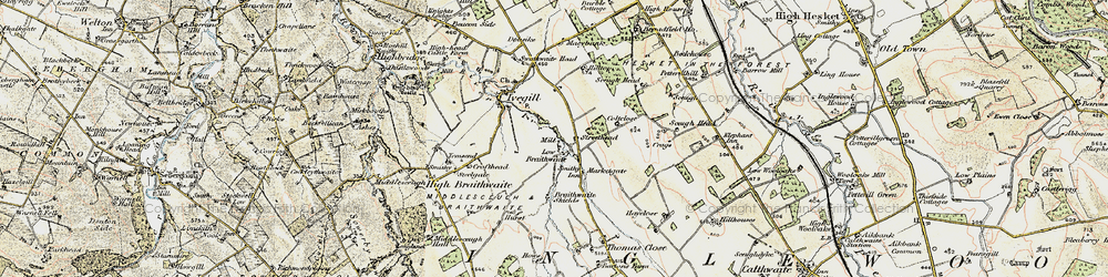 Old map of Braithwaite Shields in 1901-1904