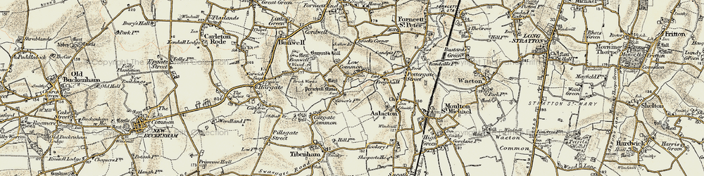 Old map of Low Common in 1901-1902