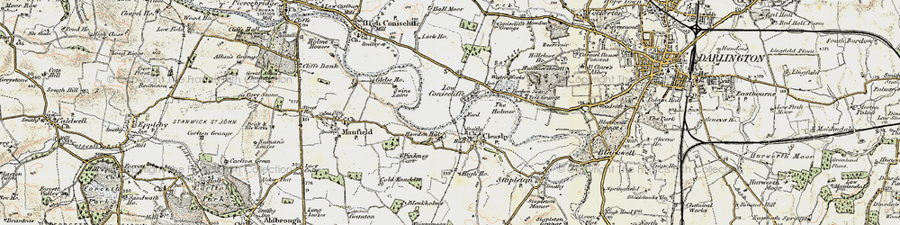Old map of Low Coniscliffe in 1903-1904