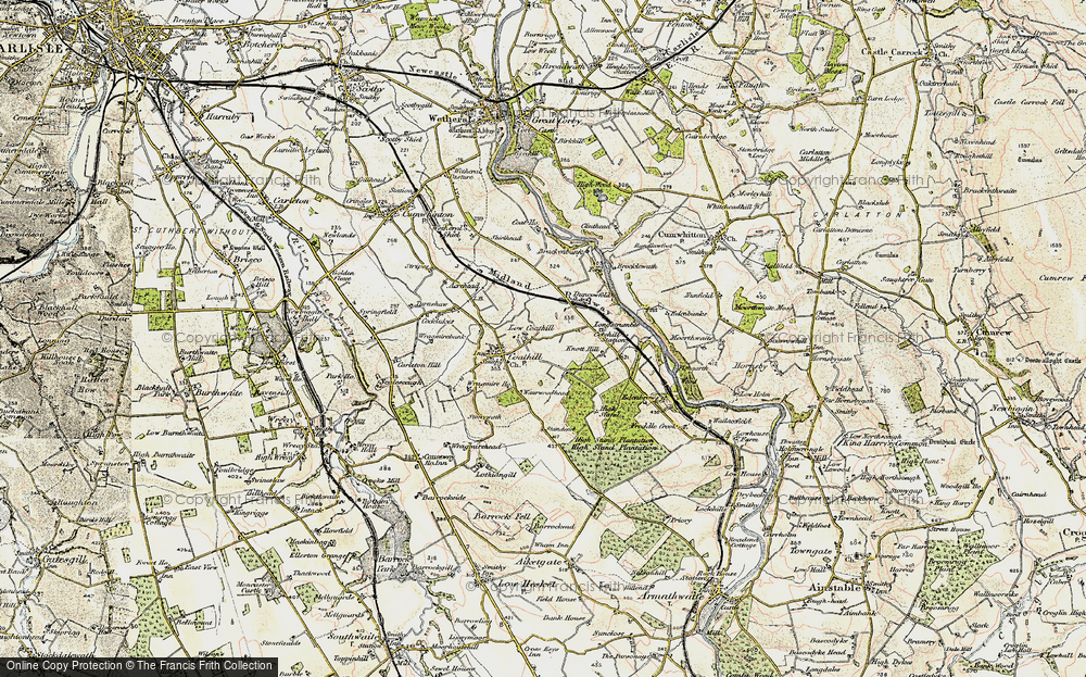 Old Map of Historic Map covering Brocklewath in 1901-1904