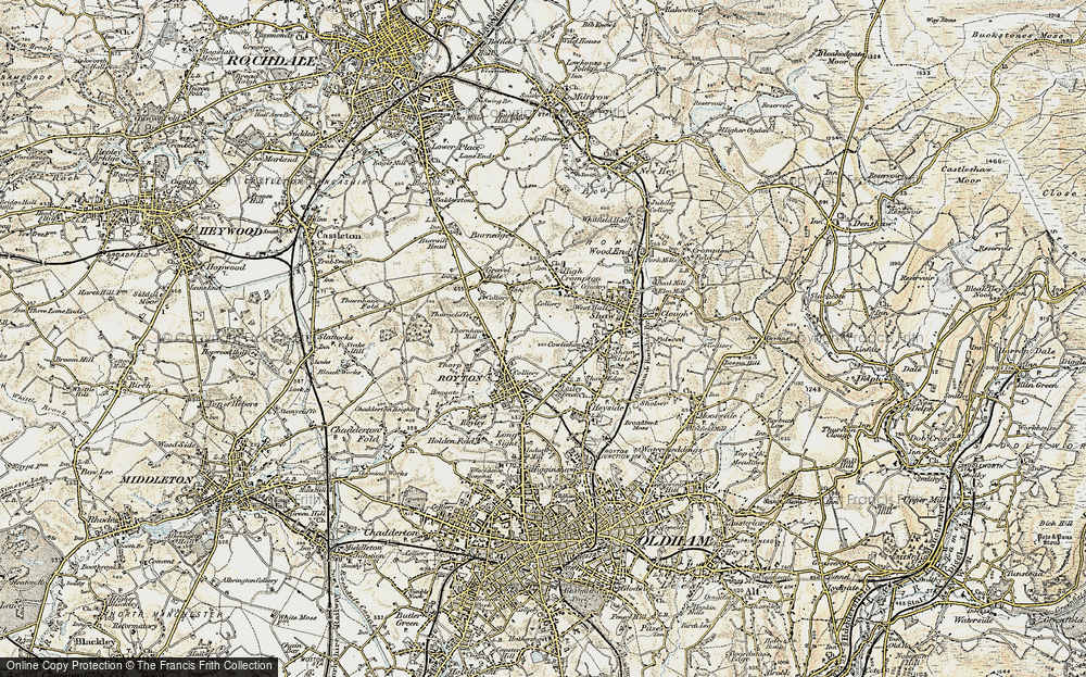 Old Map of Low Crompton, 1903 in 1903