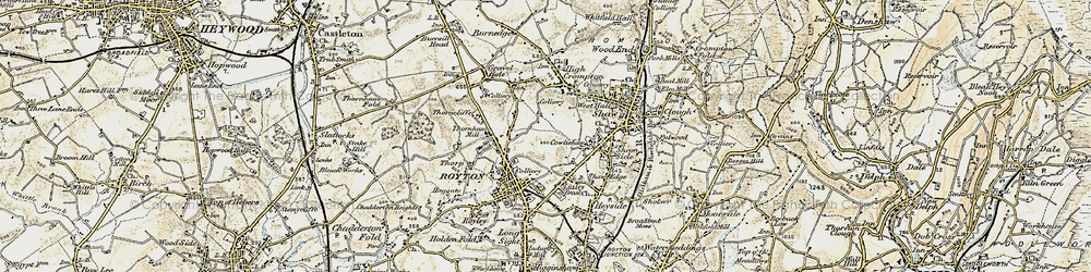 Old map of Low Crompton in 1903