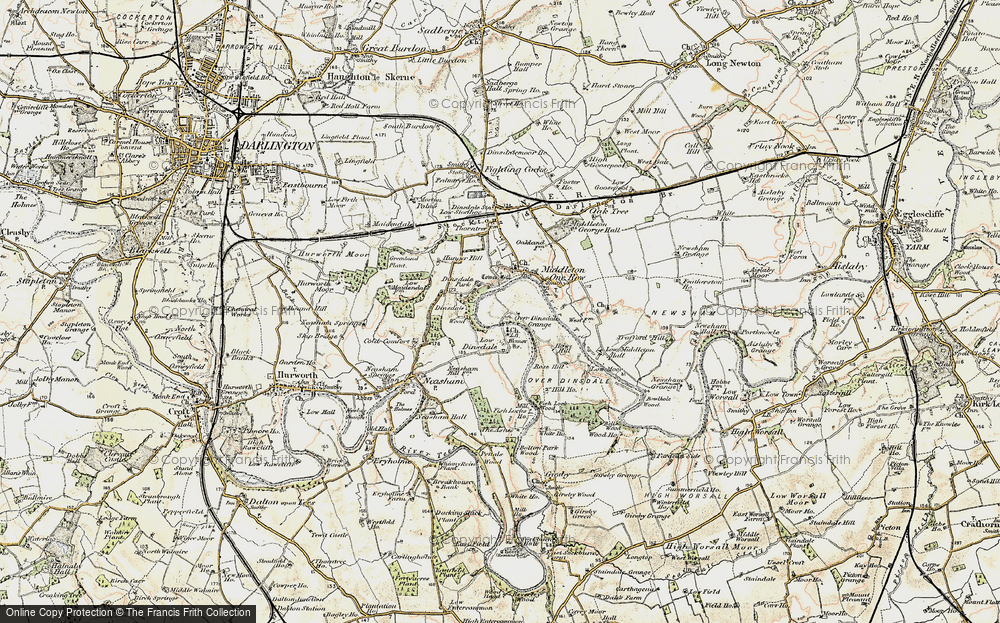 Old Map of Low Dinsdale, 1903-1904 in 1903-1904