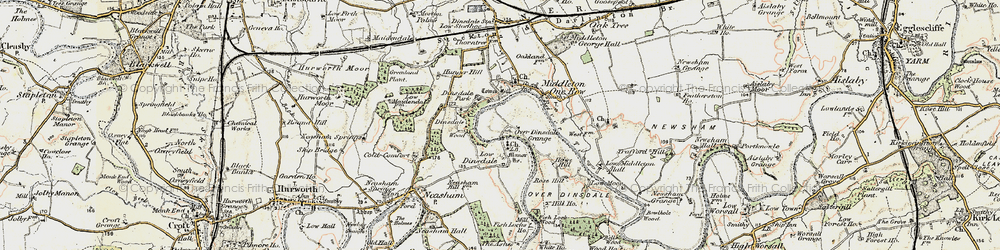 Old map of Low Dinsdale in 1903-1904