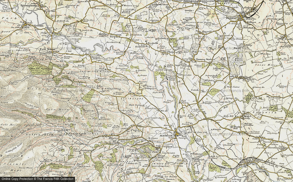 Old Map of Low Ellington, 1903-1904 in 1903-1904