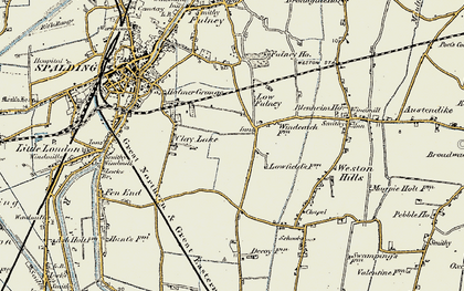 Old map of Low Fulney in 1901-1903