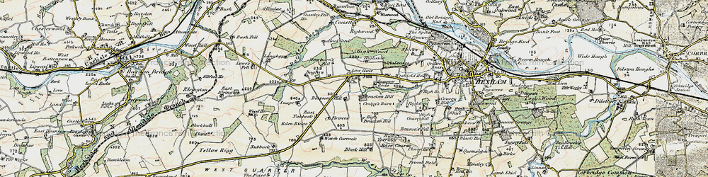 Old map of Low Gate in 1901-1904