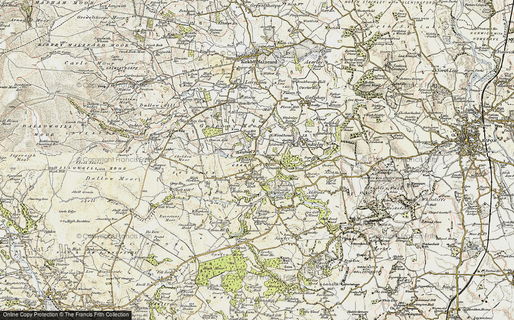 Old Map of Low Grantley, 1903-1904 in 1903-1904