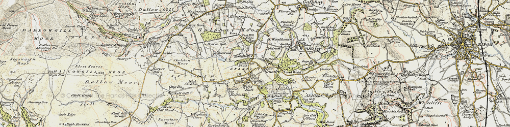 Old map of Low Grantley in 1903-1904