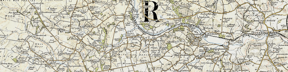 Old map of Low Green in 1903-1904