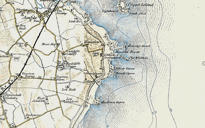 Old map of Low Hauxley in 1901-1903