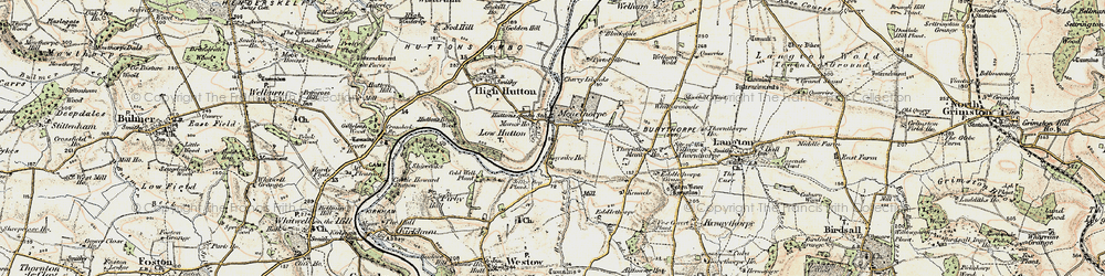Old map of Low Hutton in 1903-1904