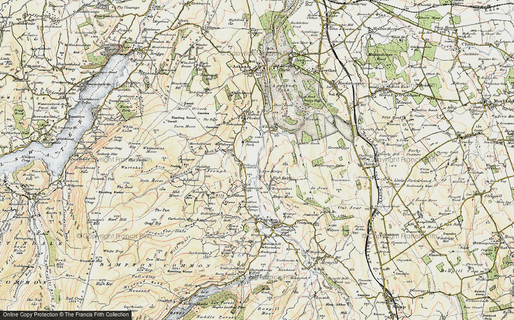 Old Map of Historic Map covering Brown Beck in 1901-1904