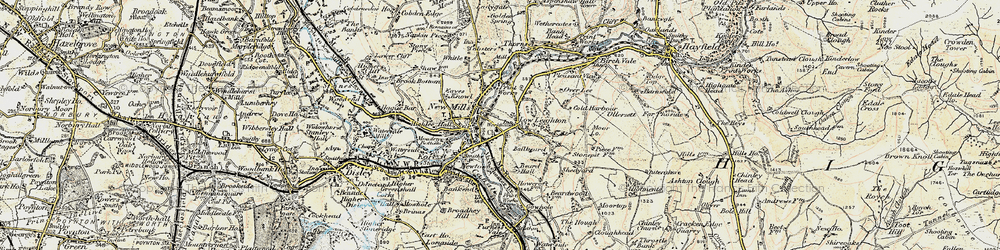 Old map of Low Leighton in 1902-1903